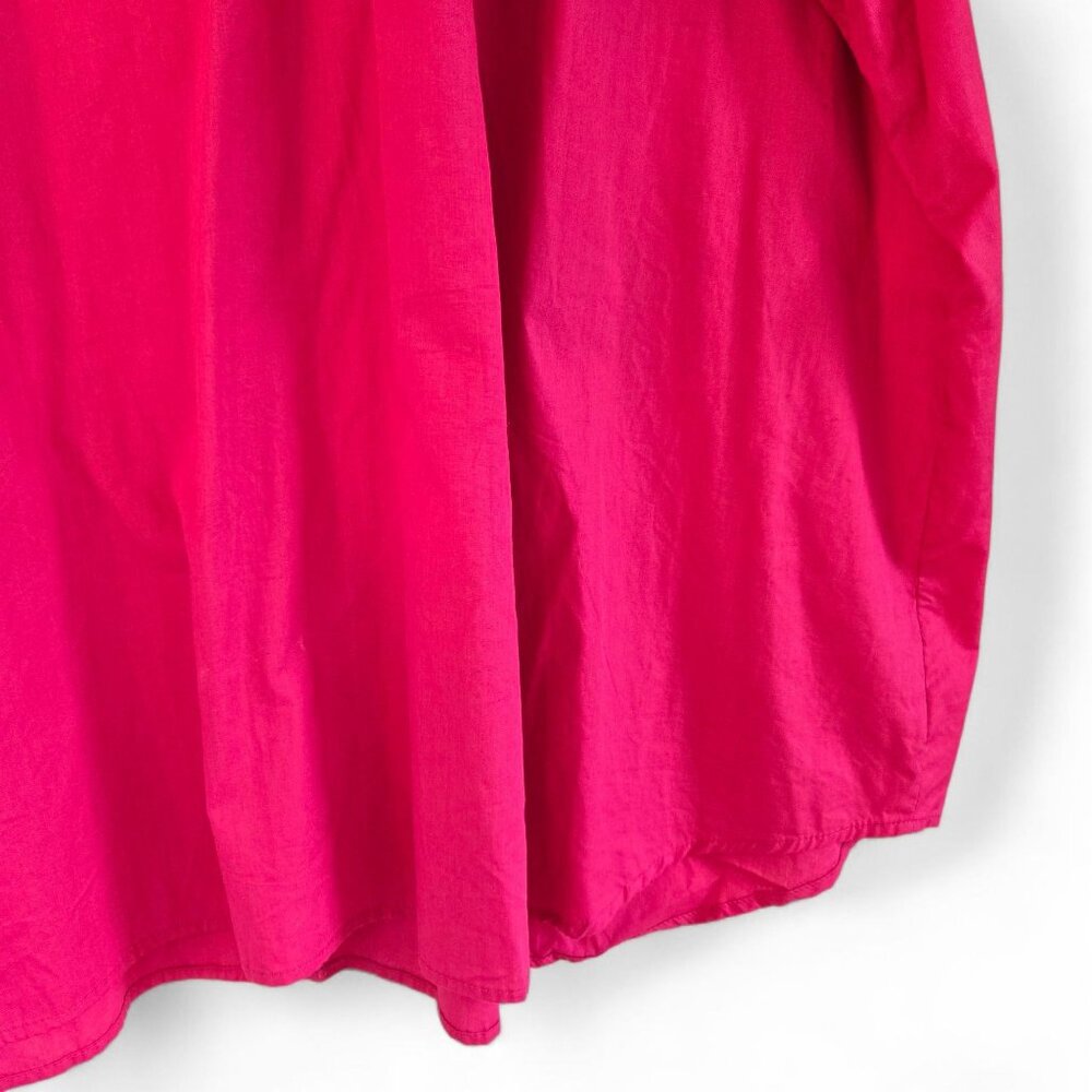 Woman Within Womens Button-Up Blouse Rolled Sleeves Pink 5X 100% Cotton Shirt - Picture 3 of 9